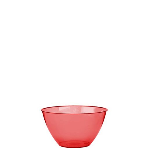 Red Plastic Serving Bowl