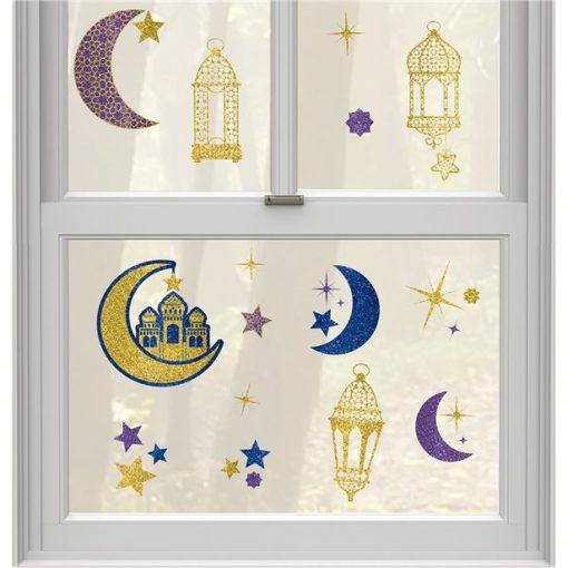 Eid Glitter Window Decorations