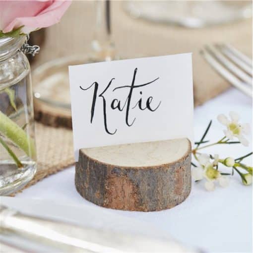 Rustic Country Wedding Mini Wooden Log Place Card Holder