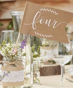 Rustic Country Wedding Table Number Flags