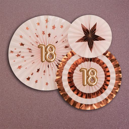 18th Glitz & Glamour Birthday Pinwheel Fan Decorations