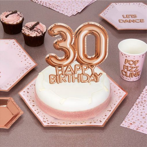 30th Glitz & Glamour Birthday Cake Topper