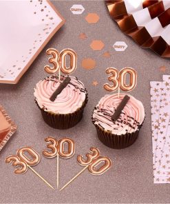 30th Glitz & Glamour Birthday Cupcake Picks