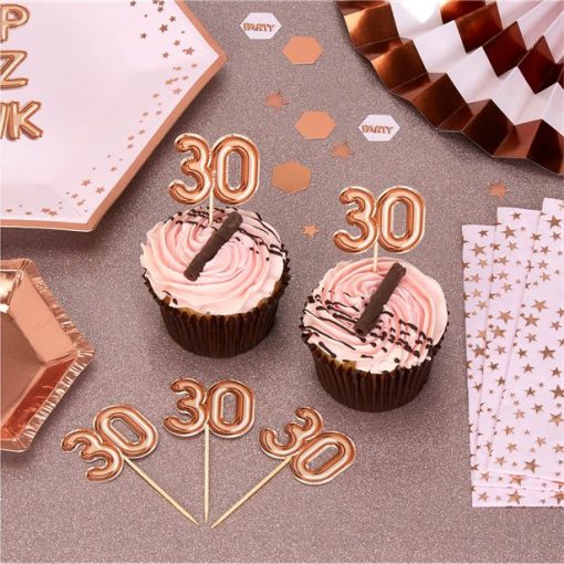 30th Glitz & Glamour Birthday Cupcake Picks