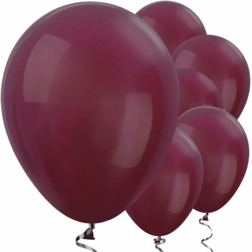 Burgundy Metallic Balloons - 12