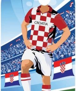 World Cup Football Croatia Stand-In Cutout Decoration