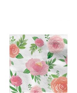 Floral Baby Party Paper Beverage Napkins