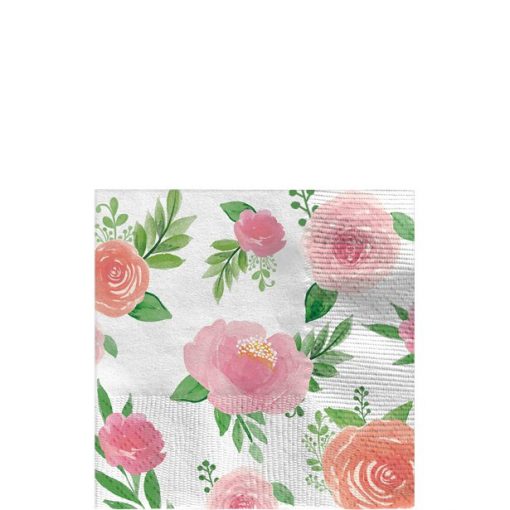 Floral Baby Party Paper Beverage Napkins