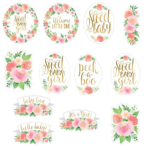 Floral Baby Party Cutout Decorations