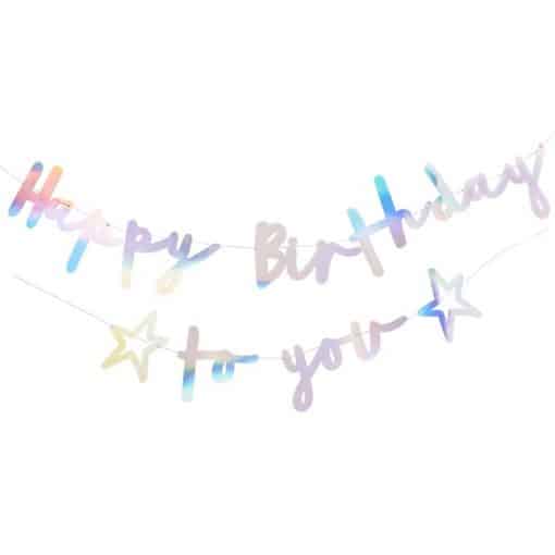 Happy Birthday to You Iridescent Letter Banner