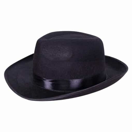 Black Gangster Fedora Hat