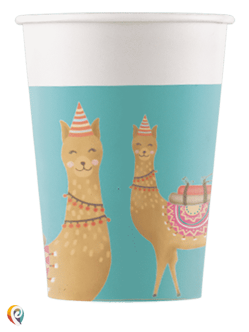 Llama Party Paper Cups