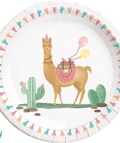 Llama Party Paper Plates