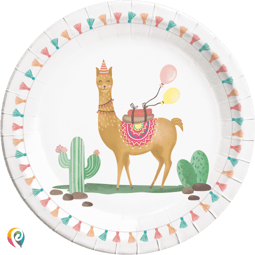 Llama Party Paper Plates