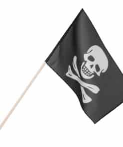 Skull & Crossbones Hand Waving Flag