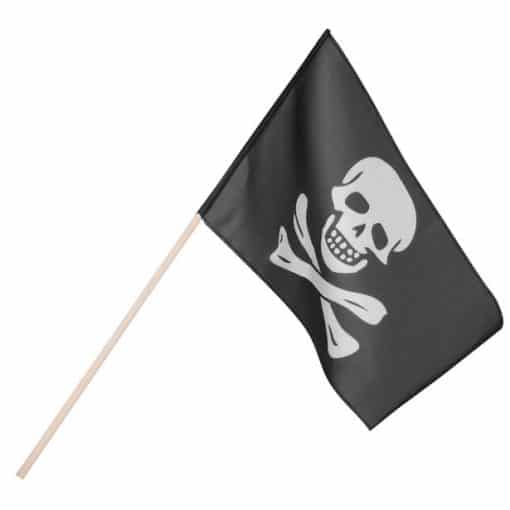 Skull & Crossbones Hand Waving Flag