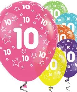 10th Birthday Tropical Mix Stars Balloons