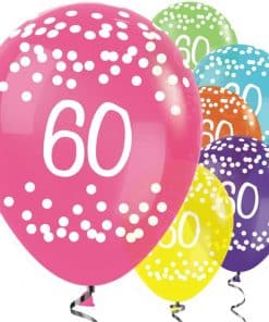 60th Birthday Tropical Mix Dots Balloons