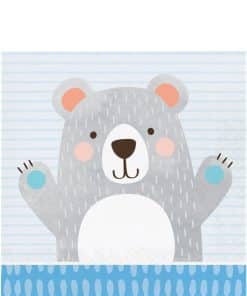 Birthday Bear Lunch Napkins - 33cm