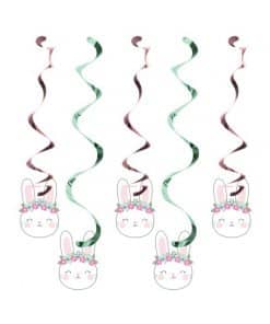 Birthday Bunny Party Hanging Swirl Decorations