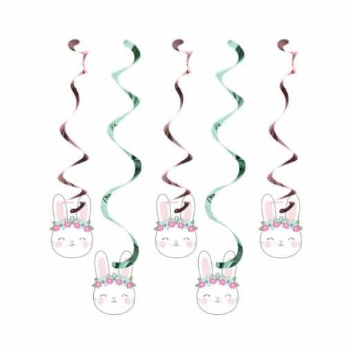 Birthday Bunny Party Hanging Swirl Decorations