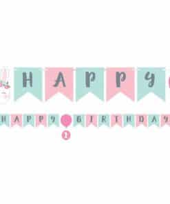 Birthday Bunny Party Ribbon Banner with Sticker