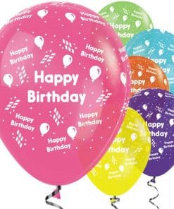 Happy Birthday Tropical Mix Streamer Balloons