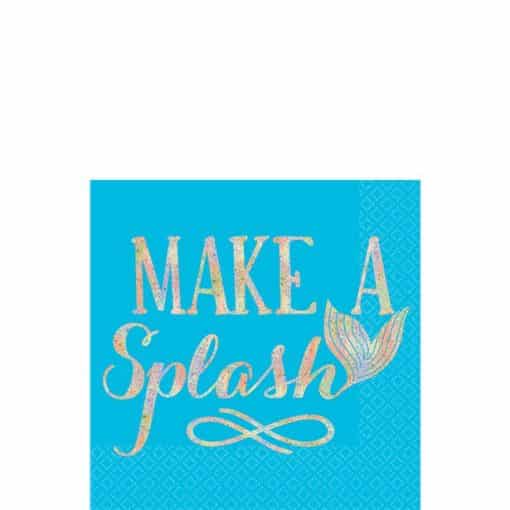 Mermaid Wishes Party Make A Splash Foil Beverage Napkin