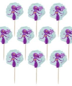 Mermaid Wishes Party Foil Cupcake Picks