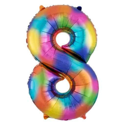 Rainbow Splash Number Balloons