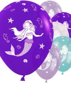 Mermaid Printed Latex Balloons
