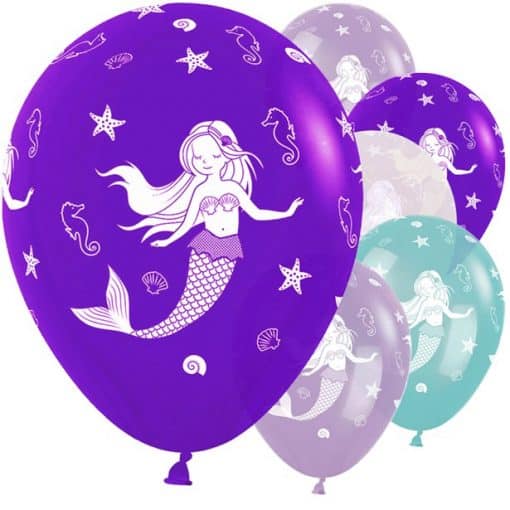 Mermaid Printed Latex Balloons