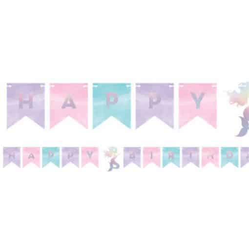 Mermaid Shine Iridescent Happy Birthday Bunting