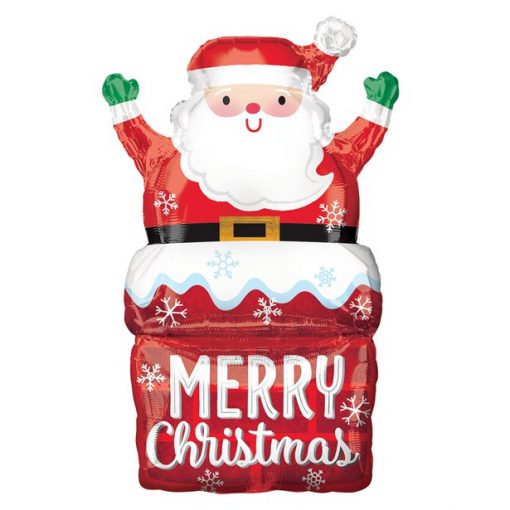 Santa in Chimney SuperShape Balloon