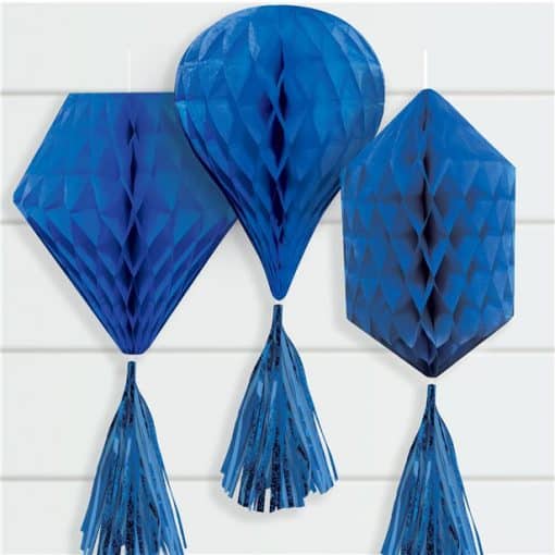 Blue Mini Honeycombs with Tassels Decoration