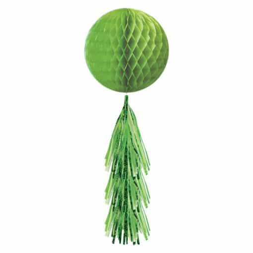 Green Honeycomb Ball with Tassel Tail