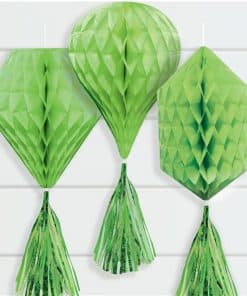 Green Mini Honeycombs with Tassels Decoration