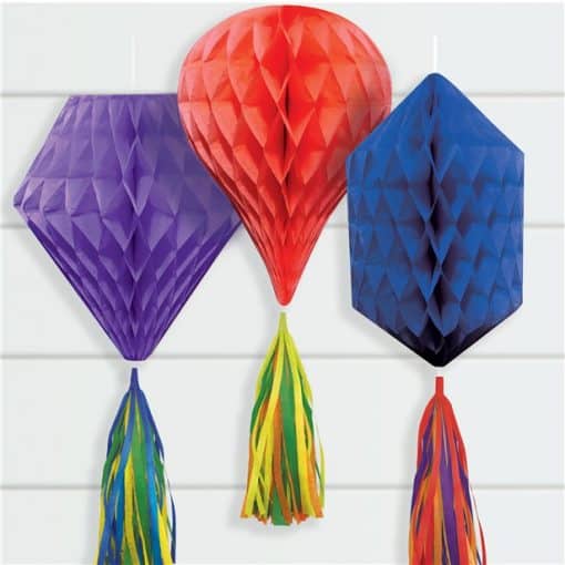 Rainbow Mini Honeycombs with Tassels Decoration