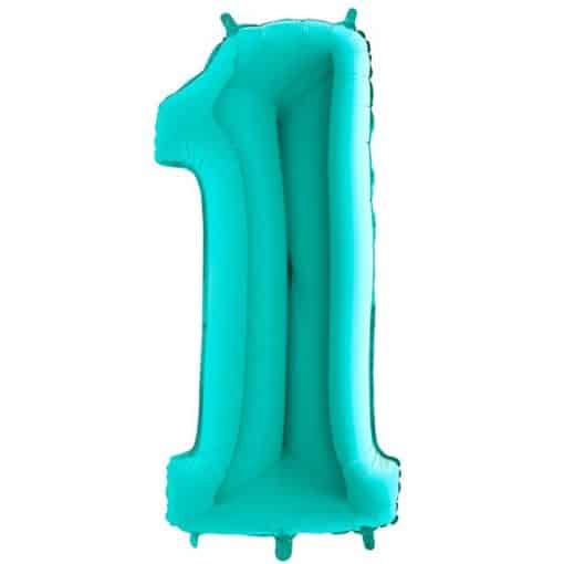 Tiffany Blue Number 1 Balloon