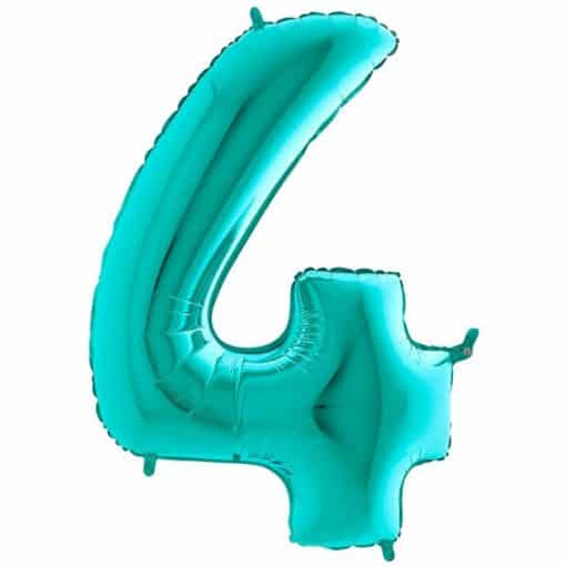 Tiffany Blue Number 4 Balloon