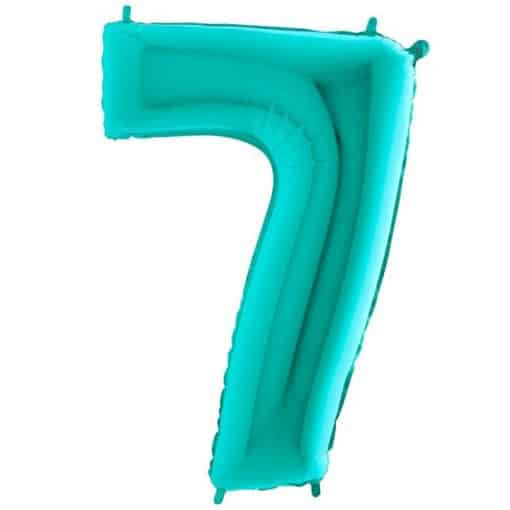 Tiffany Blue Number 7 Balloon