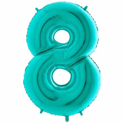 Tiffany Blue Number 8 Balloon