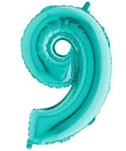 Tiffany Blue Number 9 Balloon