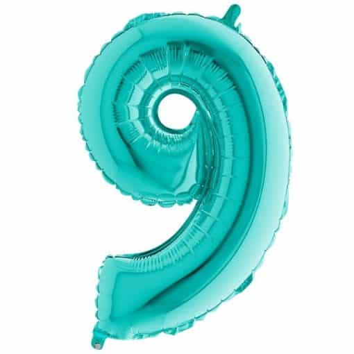 Tiffany Blue Number 9 Balloon