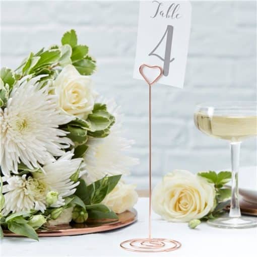 Beautiful Botanics Rose Gold Metal Table Number Holder