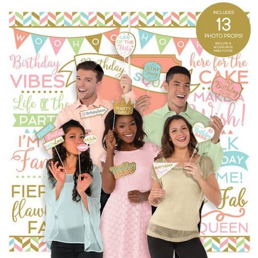 Confetti Fun Wall Decorating Kit with Photo Booth Props