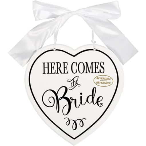 Here Comes The Bride Double Sided MDF Sign