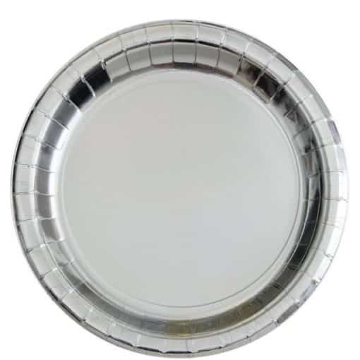 Metallic Silver Paper Plates