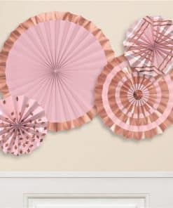 Rose Gold Blush Paper Fans