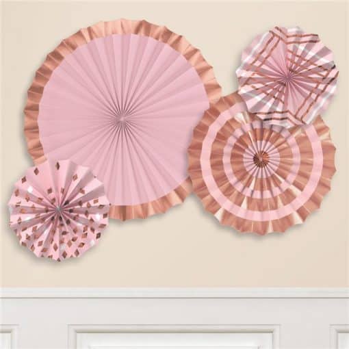 Rose Gold Blush Paper Fans